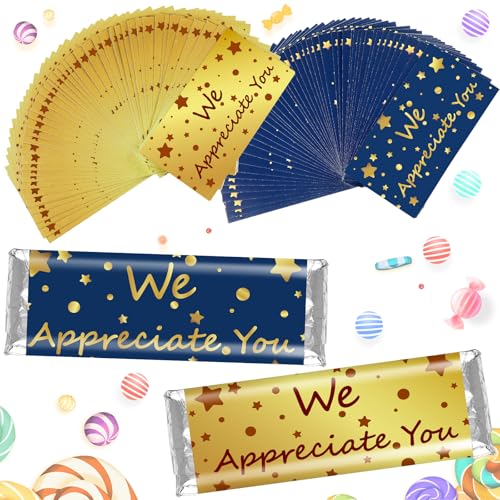 Moinchore 100 Pcs CNA Week Appreciation Gifts End of Year Teacher Gifts Employee Appreciation We Appreciate You Chocolate Candy Wrappers for Paraprofessional Team Party Favor DIY Lover Birthday GraduationStar - Image 1