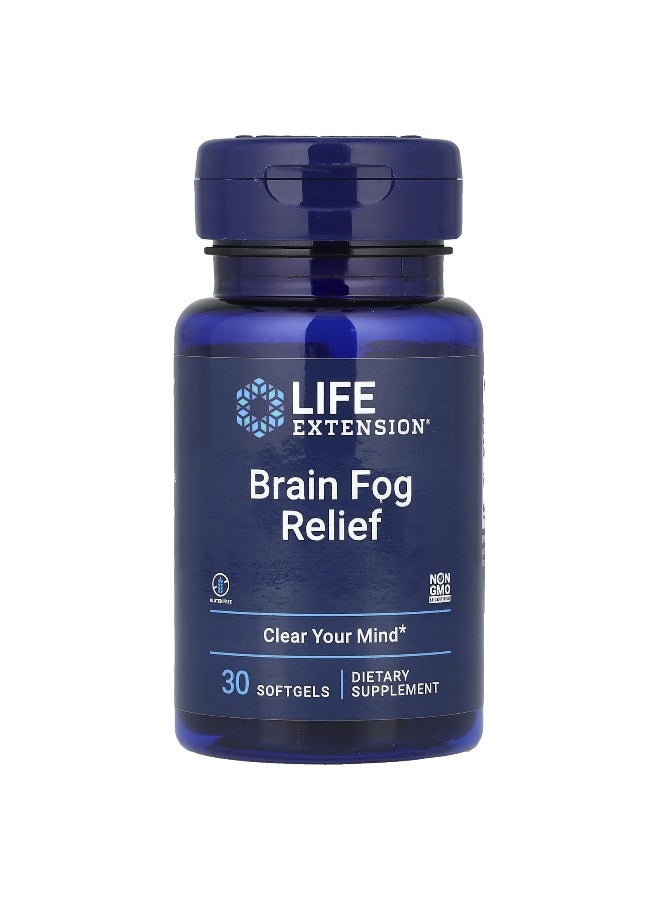 LifeExtension لايف إكستينشن، تخفيف ضباب الدماغ، 30 كبسولة لينة - Image 1