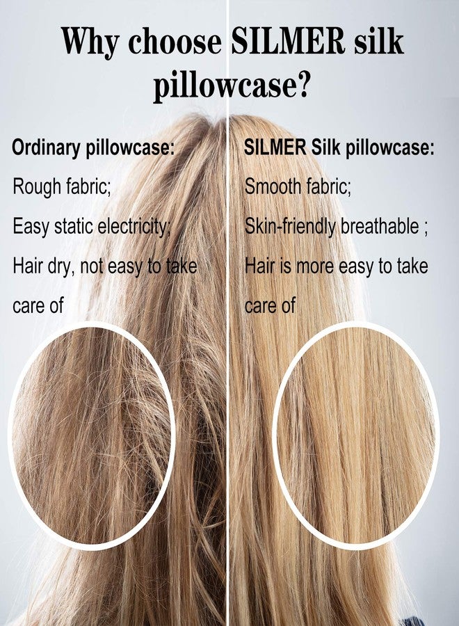 Silmer 100% Mulberry Silk Pillowcase for Hair and Skin - Both Sides 22 Momme 800 Thread Count Pillowcase Cover with Hidden Zipper Ultra-Soft and Breathable 1Pc (Black, Standard 20"*26") - Image 4