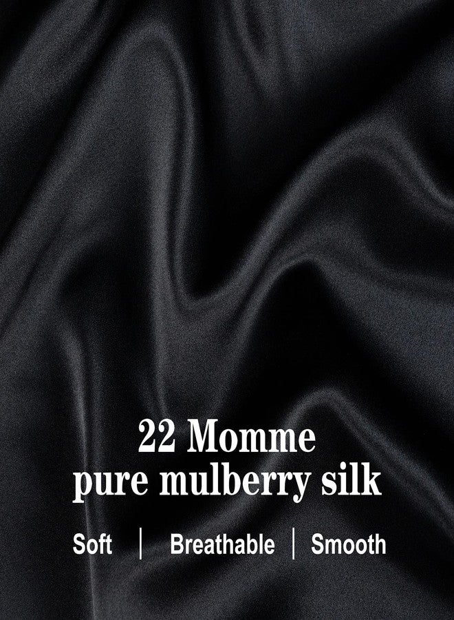 Silmer 100% Mulberry Silk Pillowcase for Hair and Skin - Both Sides 22 Momme 800 Thread Count Pillowcase Cover with Hidden Zipper Ultra-Soft and Breathable 1Pc (Black, Standard 20"*26") - Image 5