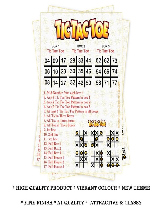 Suruchi Strokes Tic Tac Toe Theme Tambola Tickets, New Bingo, Housie, Kitty Party Games Collection Designer Printed kukuba for Friends Family get-Together, 30 Numbers (20 Tickets) - Image 4