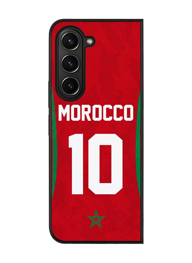 Stylizedd For Samsung Galaxy Z Fold 5 Case,Slim fit Camera Protection, Shockproof Thin Phone cover  - Football Team Morocco World Cup 2026 - Image 1