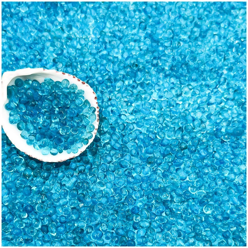 BXI 2.2 Lbs Small Aquarium Substrate Gravel Sand, Polished Smooth Fish Tank Gravel, Colorfast Uncoated Vibrant Blue Sea Glass, Decorative Stones for Vase Fillers, Fairy Garden, Potted Plants - Image 1