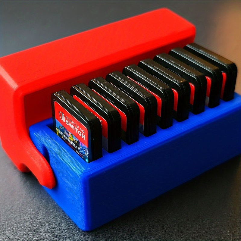 2025 Mario Themed Red And Blue Switch Game Card Case Holds 10pcs Gaming Storage Suitable For Switch1 And Switch2 - Image 3