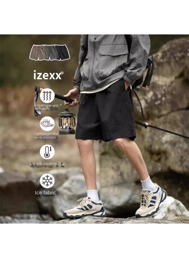 Izexx بنطال قصير صيفي من إيزيكس للجبال في الهواء الطلق سريع الجفاف خفيف الوزن قابل للتنفس فضفاض عادي للسفر مقاوم للتجاعيد للرجال - Image 2