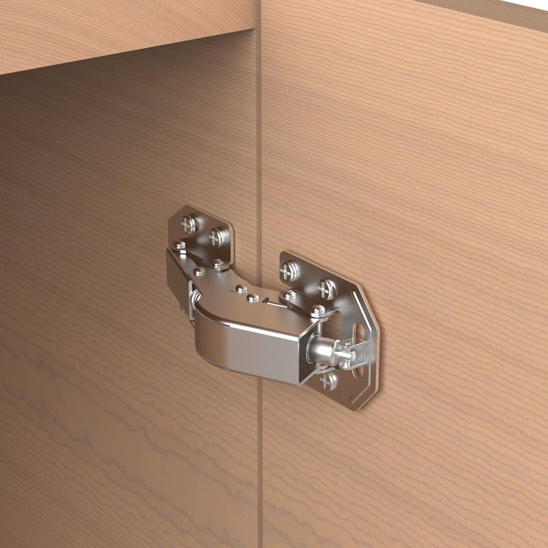 Chibery 4 Pack 90 Degree Soft Close Surface Mount Spring Hinges, Easy Installation No Pre-drilled, Noiseless Frameless Hidden Concealed Kitchen Cabinet Hinge for Cupboard Folded Replacement Hardware - Image 1