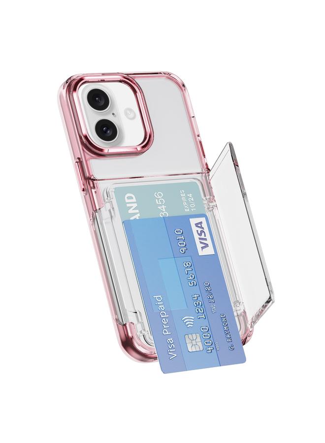 S-TOP Case For iPhone 16 Plus Card Holder Acrylic Hybrid TPU Phone Case - Image 1