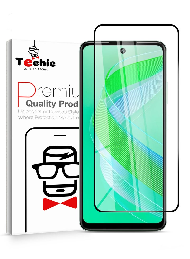 Techie حماية شاشة زجاجية مقساة HD بصلابة 10H تغطي بالكامل لهاتف Infinix Smart 8 - مضادة للخدوش، مضادة لبصمات الأصابع، وتقنية خالية من الفقاعات - Image 1