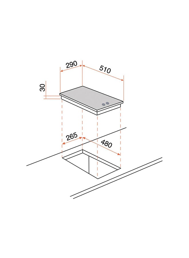 GLEMGAS Built-In Domino 2 Rapid Electric Plates Front Control Steel - Image 3