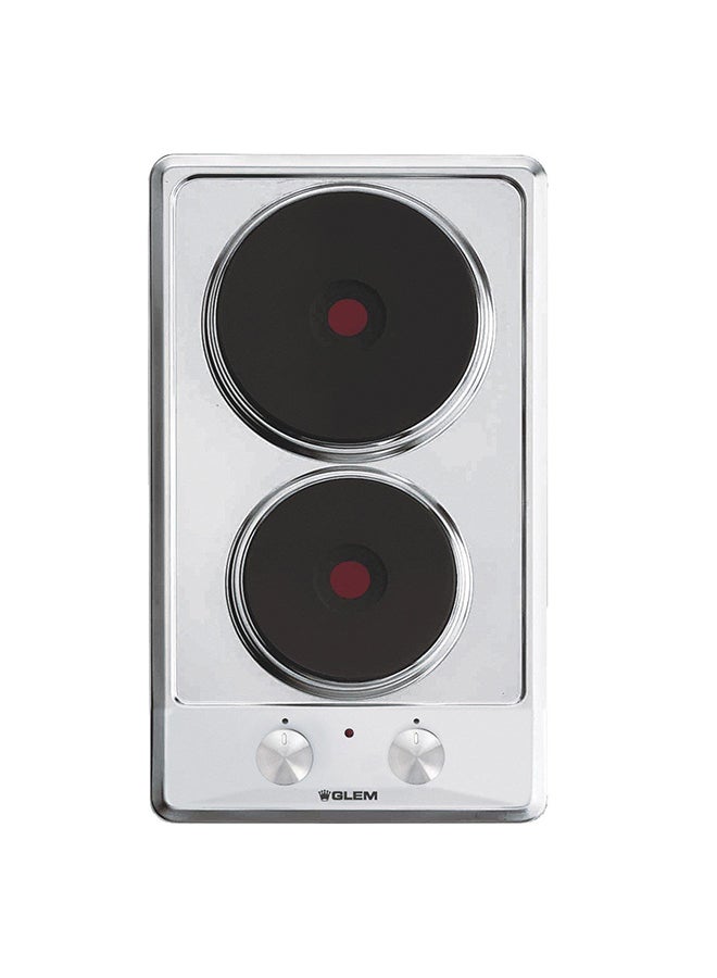 GLEMGAS Built-In Domino 2 Rapid Electric Plates Front Control Steel - Image 1
