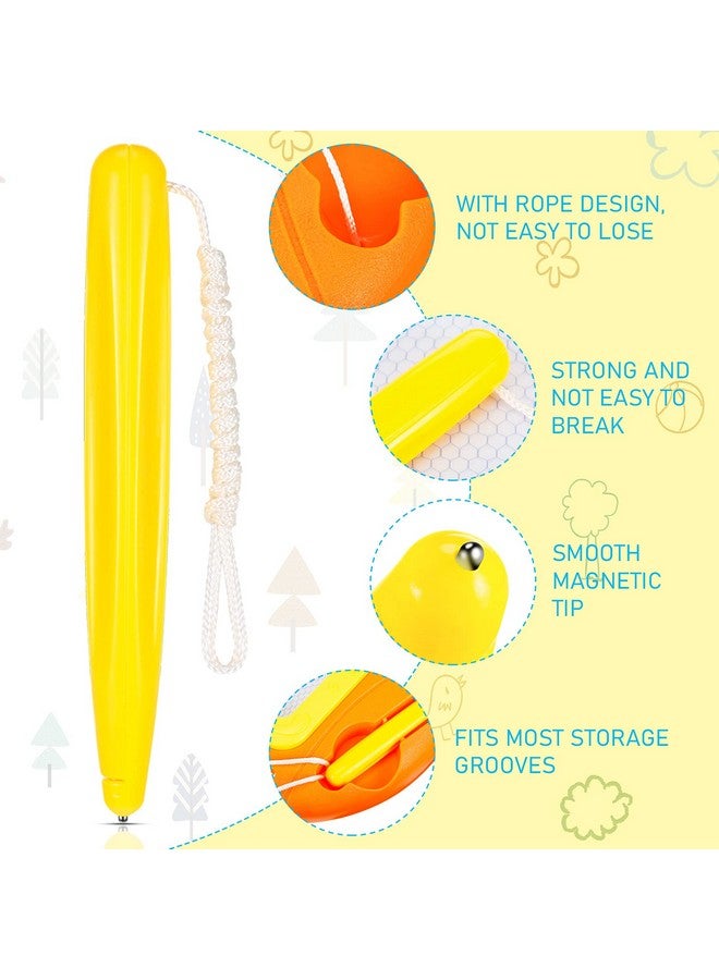 Sumind 3 Pieces Magnetic Drawing Pen Replacement Magnapad Doodle Stylus Pen With Rope Magnetic Board Pen For Play Magnapad Magnetic Drawing Board And Magnapad (Yellow) - Image 3