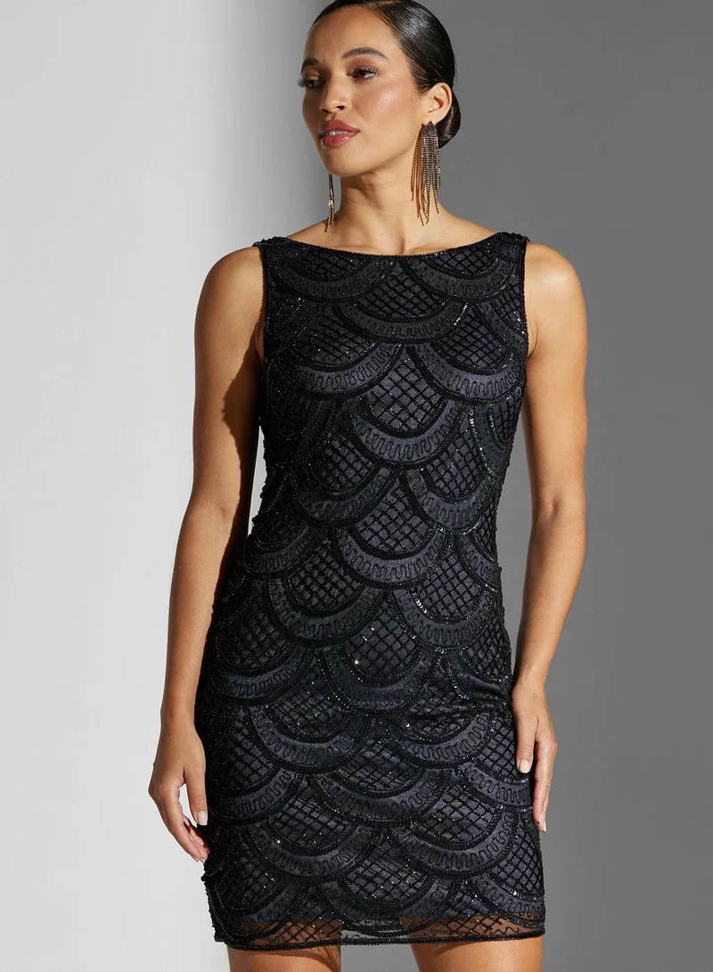 Namshi x Dana Sleeveless Embellished Dress