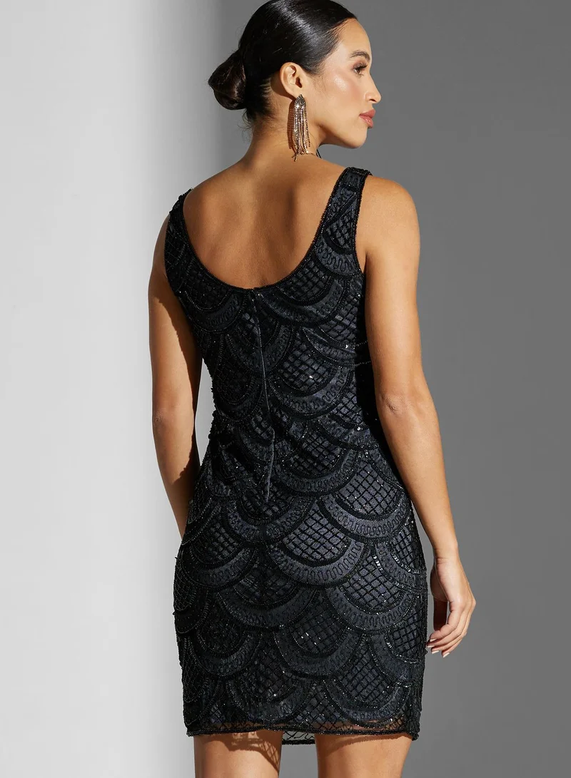 Namshi x Dana Sleeveless Embellished Dress