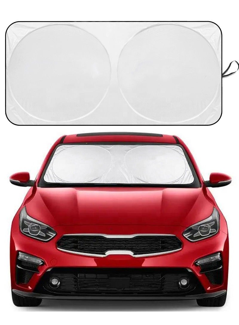 AGD Foldable Car Sun Shade Car Windshield Sun Shade Front Window Sun Visor for UV Rays and Sun Heat Protection Keep Car Interior Cool Prevents Dashboard Fading - Image 1