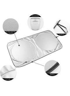 AGD Foldable Car Sun Shade Car Windshield Sun Shade Front Window Sun Visor for UV Rays and Sun Heat Protection Keep Car Interior Cool Prevents Dashboard Fading  - Image 3