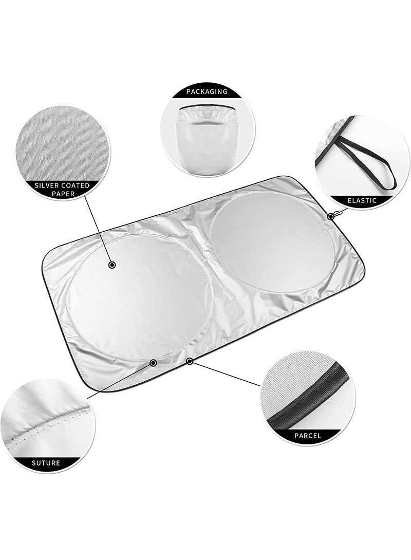 AGD Foldable Car Sun Shade Car Windshield Sun Shade Front Window Sun Visor for UV Rays and Sun Heat Protection Keep Car Interior Cool Prevents Dashboard Fading - Image 3