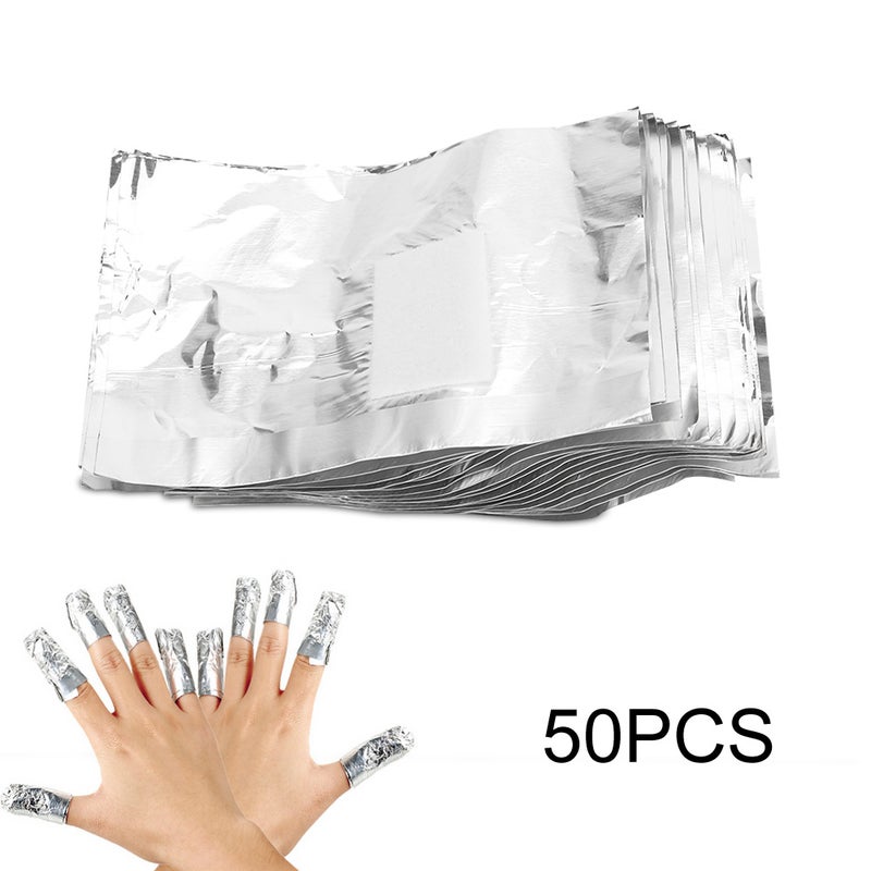 50pcs Nail Polish Removal Tinfoil Wraps Cotton UV Gel Soak off Cotton Pads - Image 4