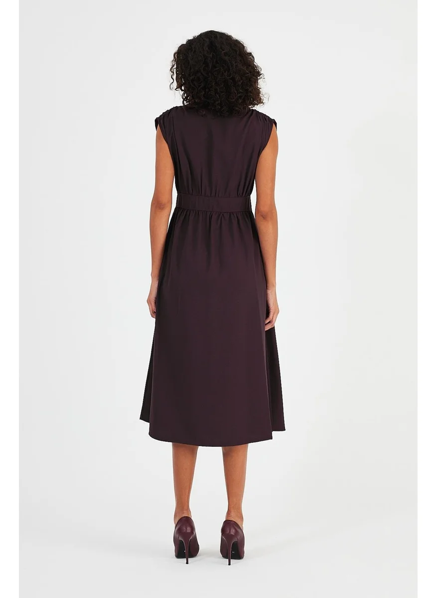 الكسندر جاردي Alexandergardı V-neck Sleeveless DRESS (B24-24500)