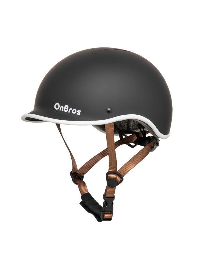 Black Bicycle Helmet Outdoor Highway Commuter Bicycle Helmet Adjustable Skateboard Sport Cycling Helmet