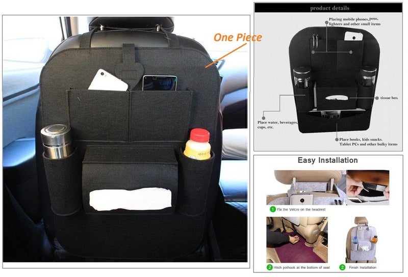 PRIKNIK Car Seat Back Multi Pocket Storage Bag Organizer Holder Hanger Accessory -Compatible with T-oyota I-nnova Type 4 (2014-2015) - Image 2