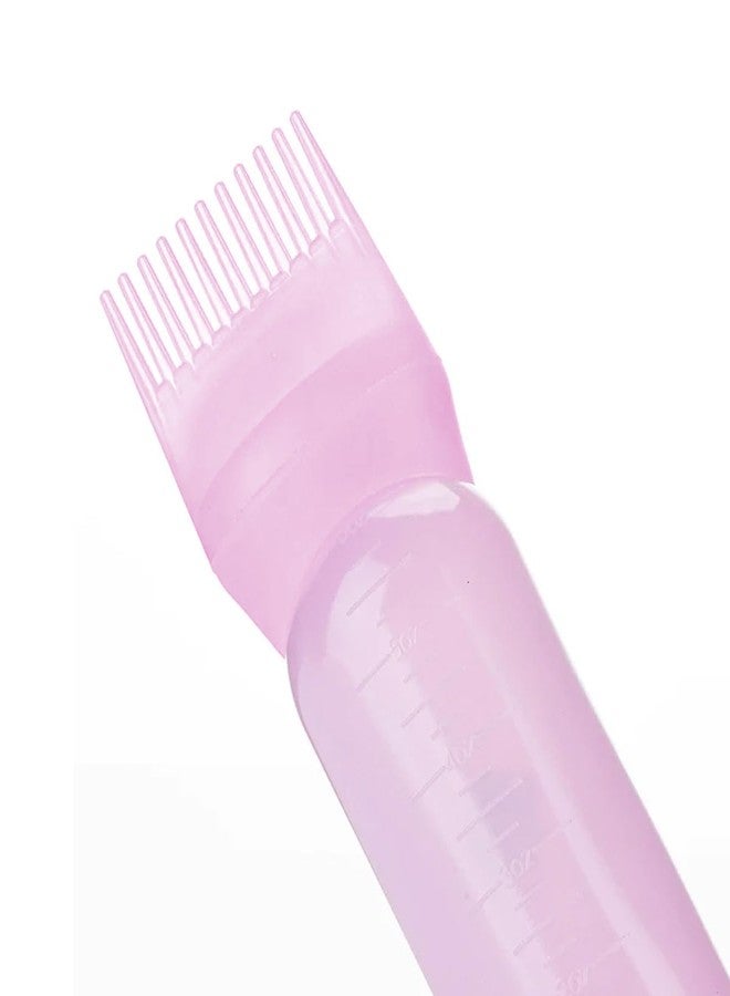 عبوة فرشاة تطبيق صبغة الشعر Pebipoo Root Comb سعة 6 أونصة، عبوة من 4 قطع، عبوة فرشاة تطبيق صبغة الشعر، عبوة تطبيق زيت الشعر بمقياس مدرج (وردي، أبيض، أسود، بنفسجي) - Image 4