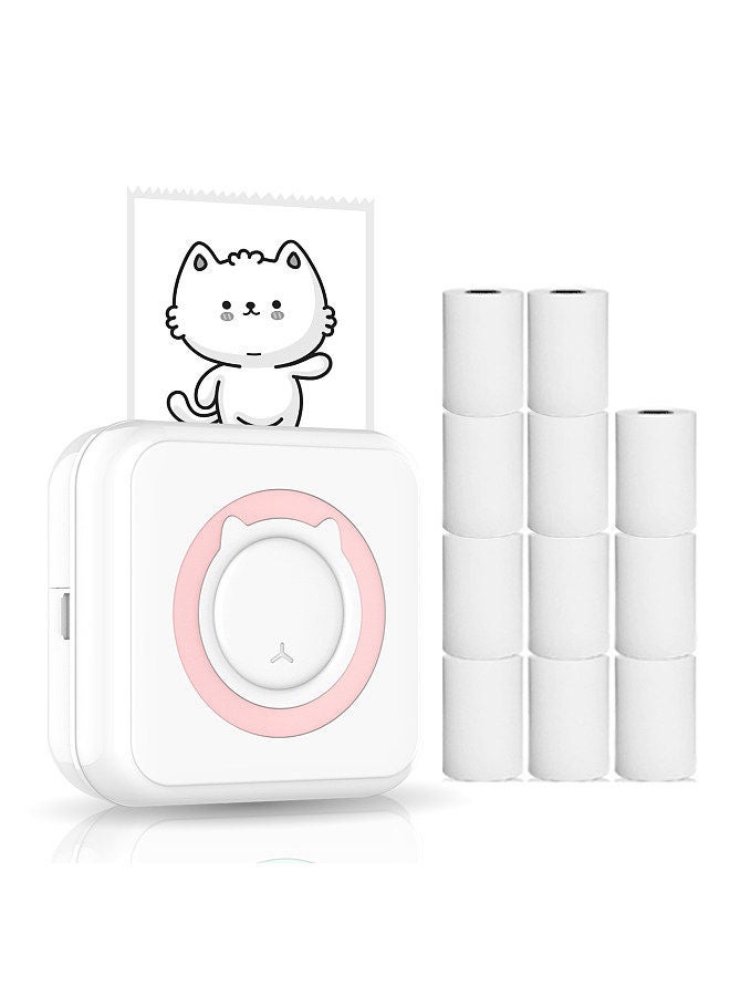 All-in-one Photo Printer Multifunction Portable Printer Wireless Instant Mini Printer Support BT Connection for Smartphone with 11 Paper Rolls 57mm Compatible with iOS Android