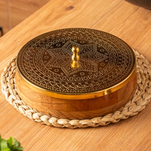 CÜRAA by Chef Sanjyot Keer | Acacia Wood Masala Dani | Spice Box for Kitchen with 7 Detachable Containers & Spoon | Wooden Masala Dabba | 120ml Each | Gift for Home - Image 1