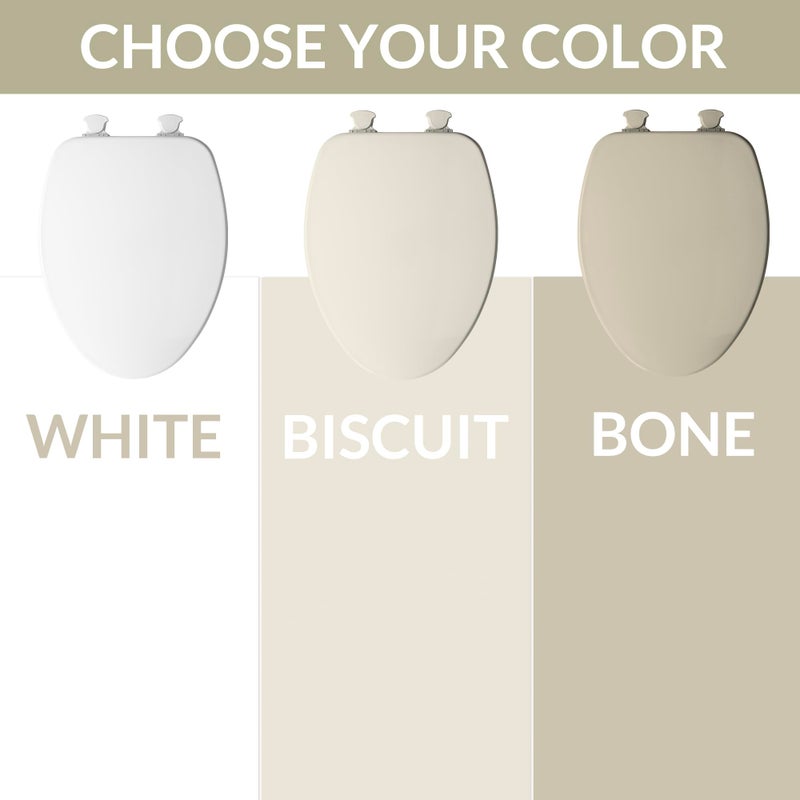 Bemis CHURCH Toilet Seat, Easy Clean Hinges Release for Deep Cleans, Durable Enameled Wood Seat, Elongated, White - Image 4