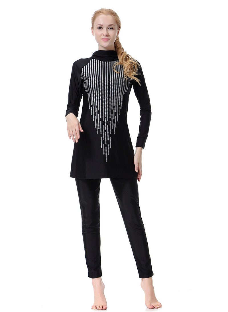 Loquat - Muslim Conservative All Covering Islamic Swimwear Swimwear Burkinis Black - Image 1