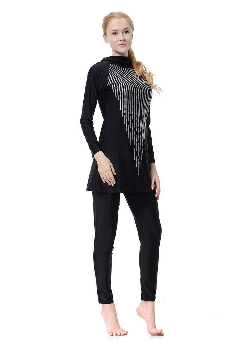 Loquat - Muslim Conservative All Covering Islamic Swimwear Swimwear Burkinis Black - Image 1