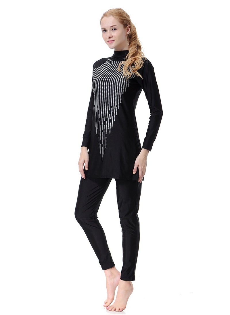 Loquat - Muslim Conservative All Covering Islamic Swimwear Swimwear Burkinis Black - Image 1
