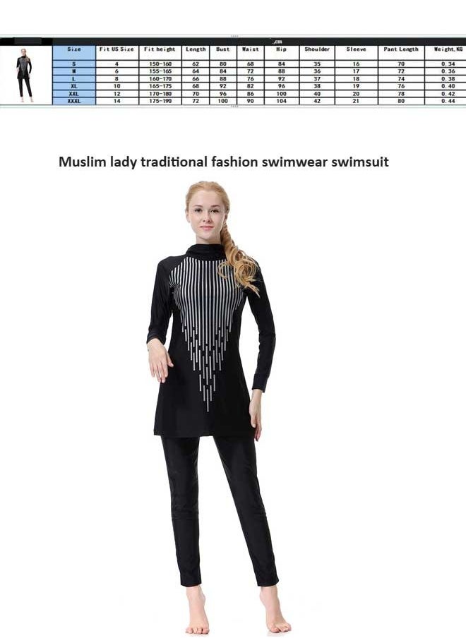 Loquat - Muslim Conservative All Covering Islamic Swimwear Swimwear Burkinis Black - Image 1