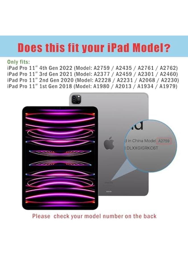 Procases Smart Case For Ipad Pro 11 Inch Case 2022 2021 2020 2018 Slim Stand Hard Back Shell Cover For Ipad Pro 11 4Th Generation 2022 3Rd Gen 2021 2Nd Gen 2020 1St Gen 2018 Black - Image 2