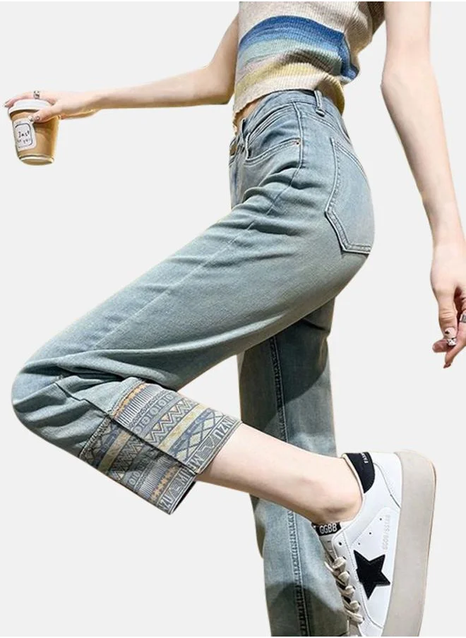 YUNIQEE Blue Cotton Slim Fit High-Rise Jeans