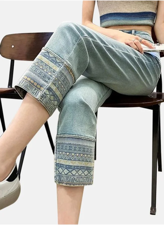 YUNIQEE Blue Cotton Slim Fit High-Rise Jeans
