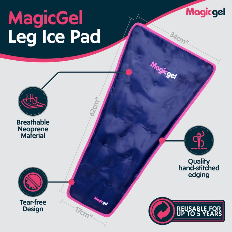 Magic Gel Leg Ice Pack - Professional Cold Therapy - Wrap Around Shin Ice Packs - Full Leg Ice Pack Wrap Around Entire Leg - Cool Down Your Legs Shins Hamstrings - Ice Packs Sleeve - Image 3