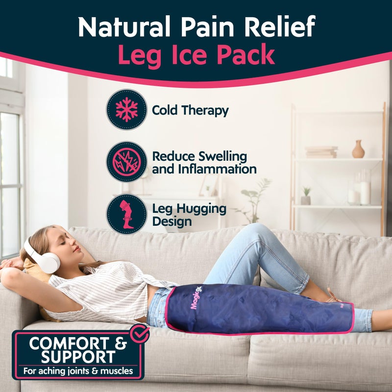 Magic Gel Leg Ice Pack - Professional Cold Therapy - Wrap Around Shin Ice Packs - Full Leg Ice Pack Wrap Around Entire Leg - Cool Down Your Legs Shins Hamstrings - Ice Packs Sleeve - Image 2