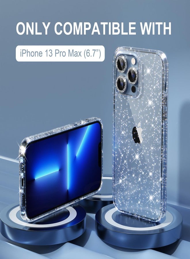 Choiche Compatible iPhone 13 Pro Max Case Cute, Women Clear Glitter Bling Sparkly Case, [3 x Diamond Camera Lens Protectors] [Non-Yellowing Shockproof Protective Cover] 6.7-inch (Glitter Clear) - Image 2