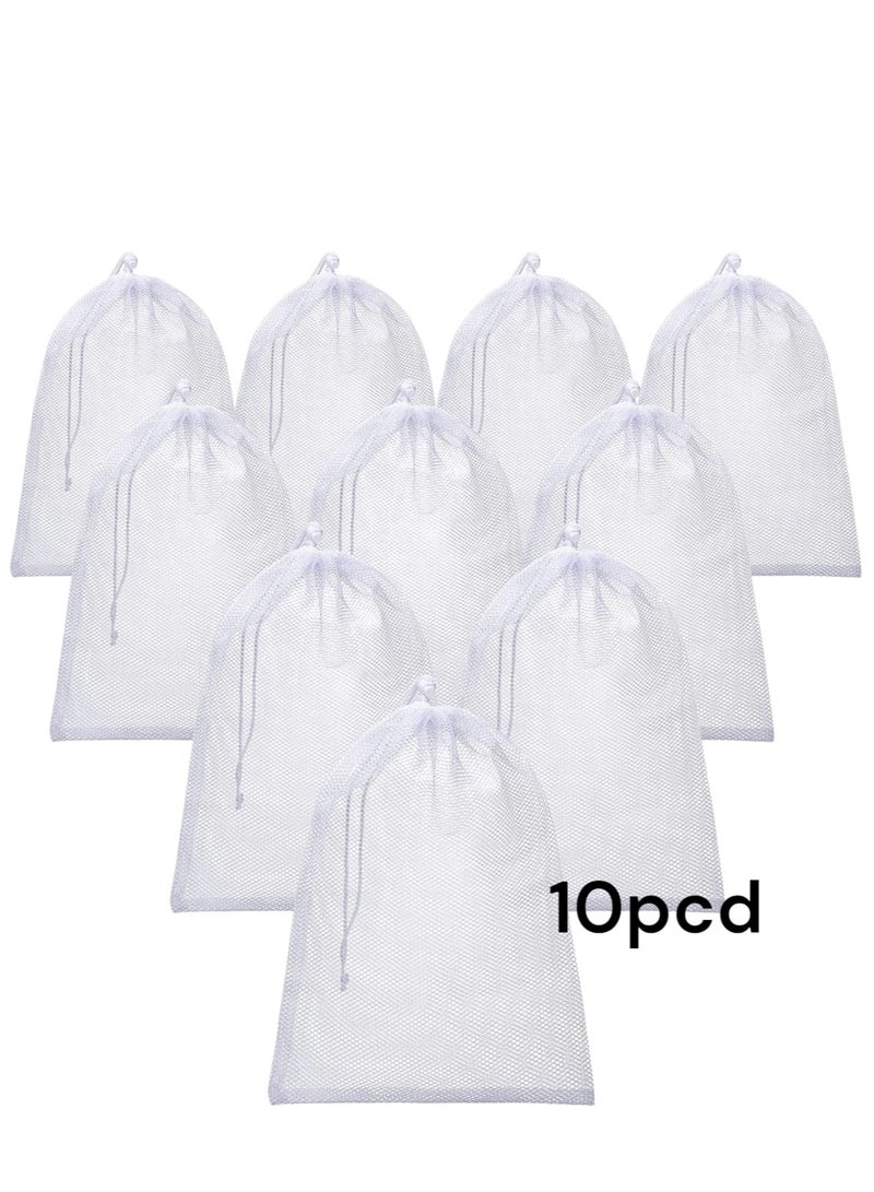 10PCS Mesh Laundry Bags Laundry Net Bag Drawstring Reusable Durable Washing Net Bag for Clothes Underwear Delicates Socks Baby Clothes Bra Shoes Knitted Garments  - Image 1