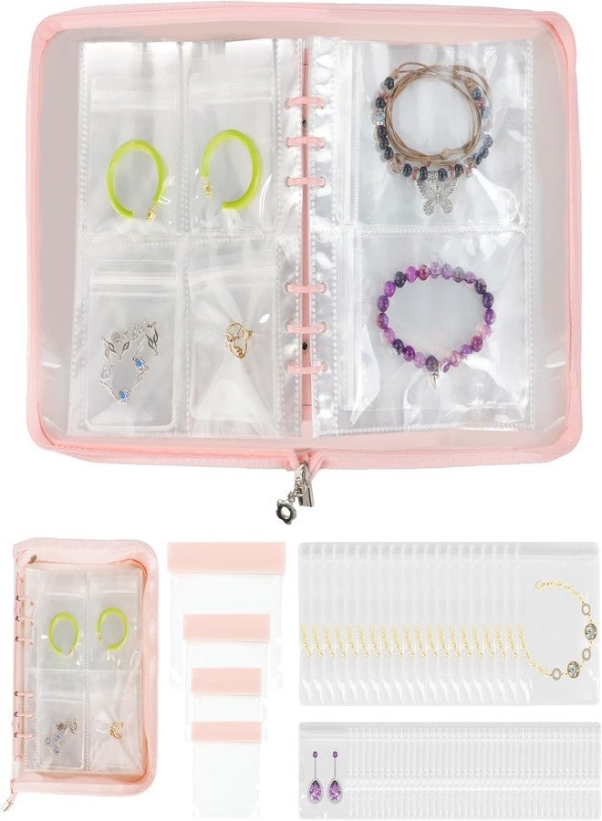 TUPERMAR Travel Jewelry Organizer Case, Earring Storage Book with Anti-Tarnish Bags, Jewelry Organizer Book for Earrings, Necklaces, Rings, Bracelets - Image 1