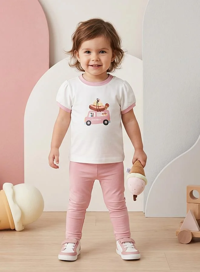 Babies & More Babies & More Newborn Girls Light Blue Short Sleeve T-Shirt