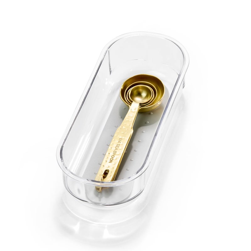 ميدسمارت 90666 ميدسمارت منظم صناديق شفاف بمقبض ناعم 8x3 788 x 331 رمادي فاتح