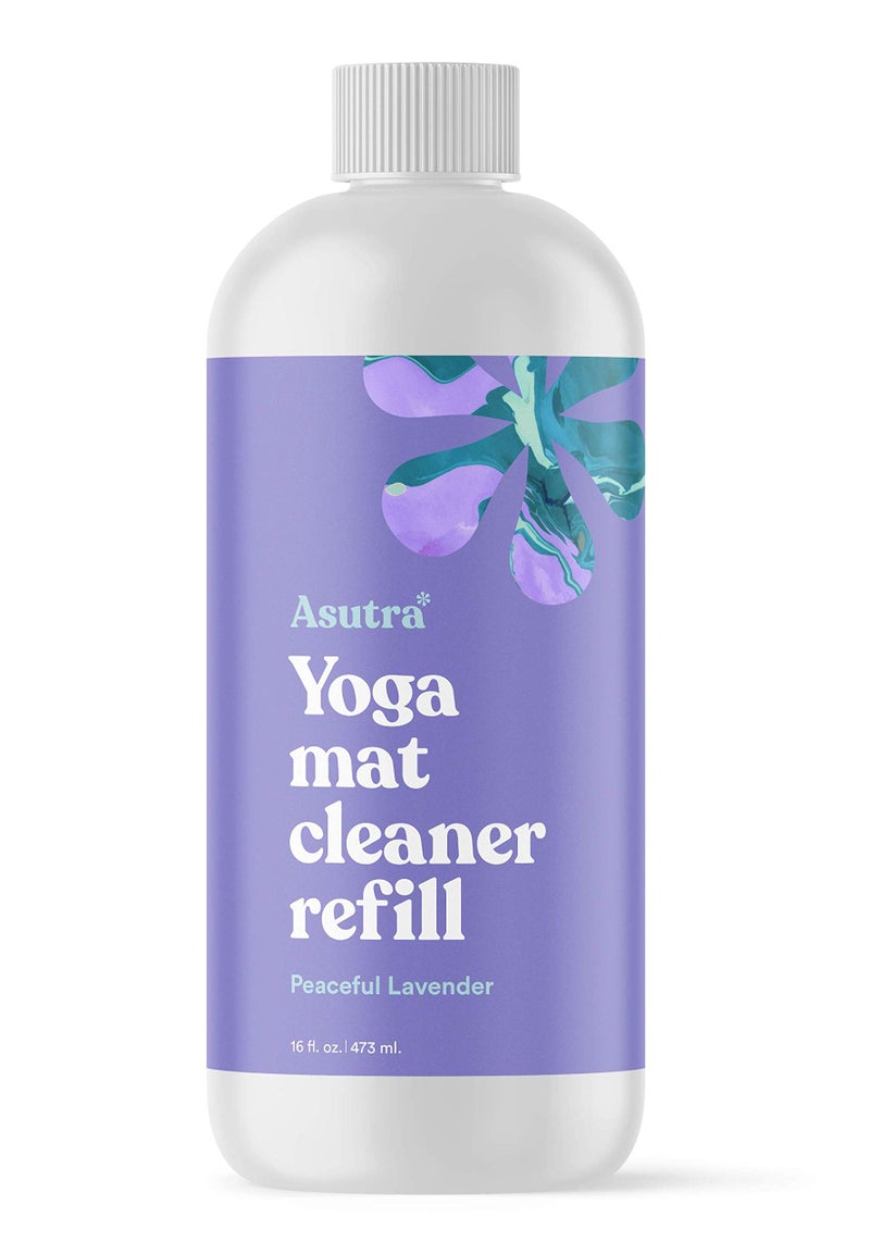 ASUTRA Yoga Mat Cleaner Spray Refill (Peaceful Lavender), 16 fl oz - Organic Essential Oils, No Slippery Residue, Deep-Cleansing for Fitness Gear & Gym Equipment - Image 1