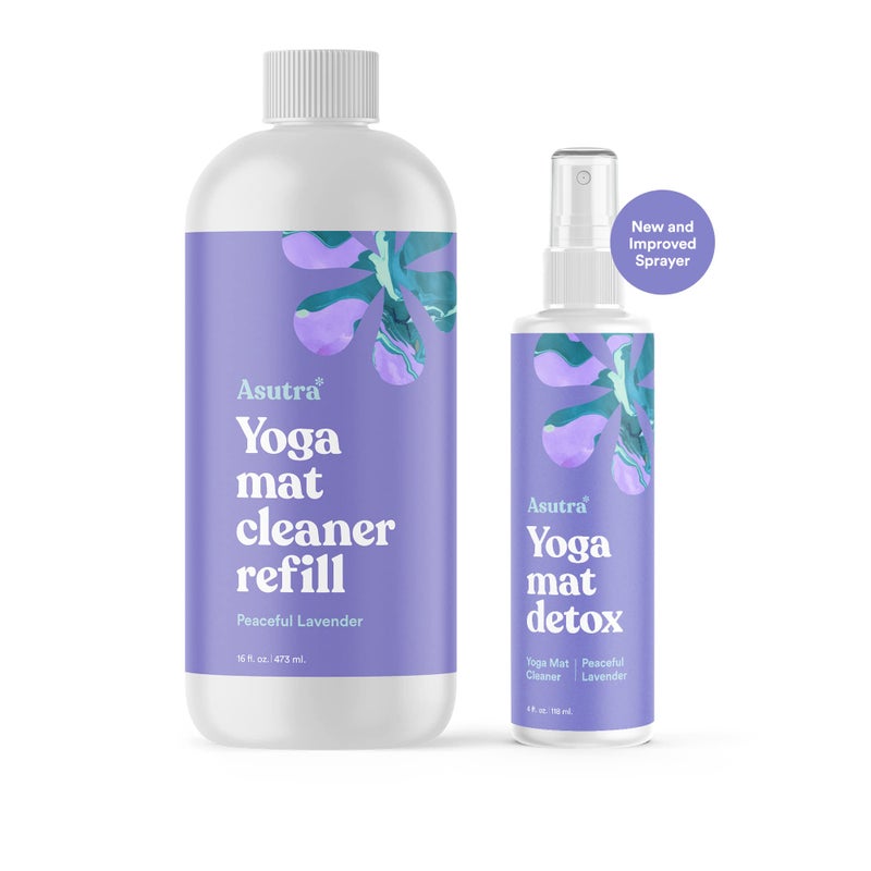 ASUTRA Yoga Mat Cleaner Spray Refill (Peaceful Lavender), 16 fl oz - Organic Essential Oils, No Slippery Residue, Deep-Cleansing for Fitness Gear & Gym Equipment - Image 2