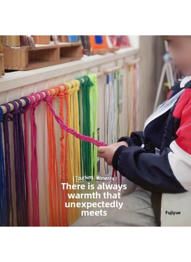 null - Kindergarten School Handmade Color Braided Rope Ring Creates Creative Decorative Material For Wall In Corner Area Of Class Art Design Area-Color:Silk Scarf Style 10 Pieces/random - Image 1