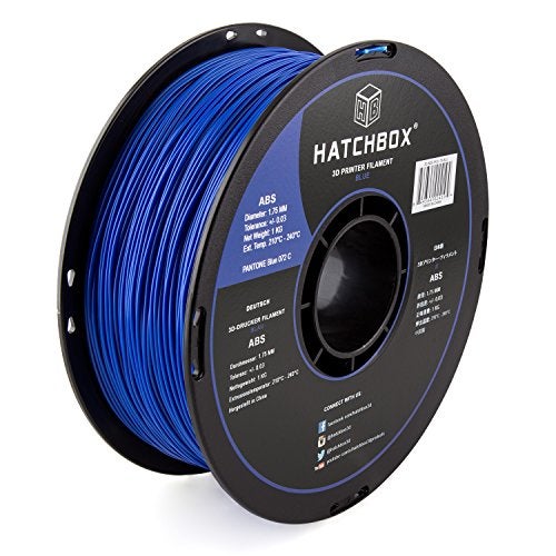 HATCHBOX ABS 3D Printer Filament, Dimensional Accuracy +/- 0.3 mm, 1 kg Spool, 1.75 mm, Blue - Image 1