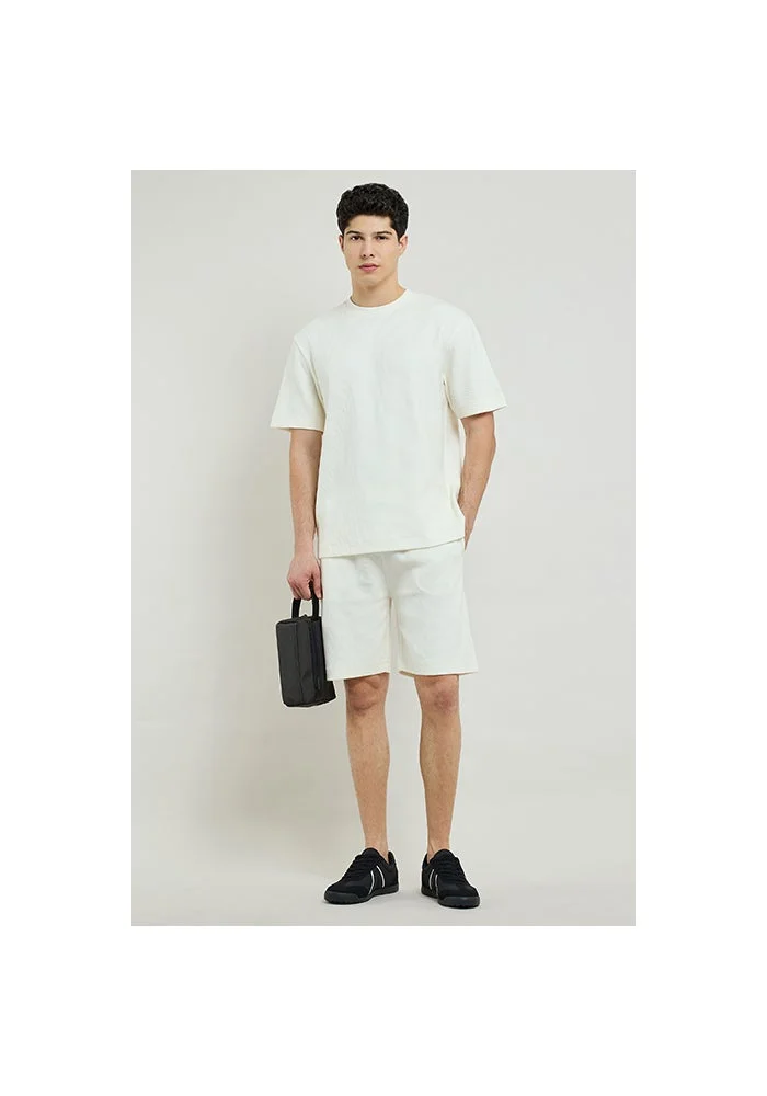 R&b Textured Shorts with Drawstring Waist