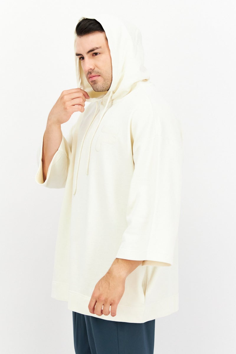 FILA هودي تدريب رياضي للرجال، كريمي - Image 4