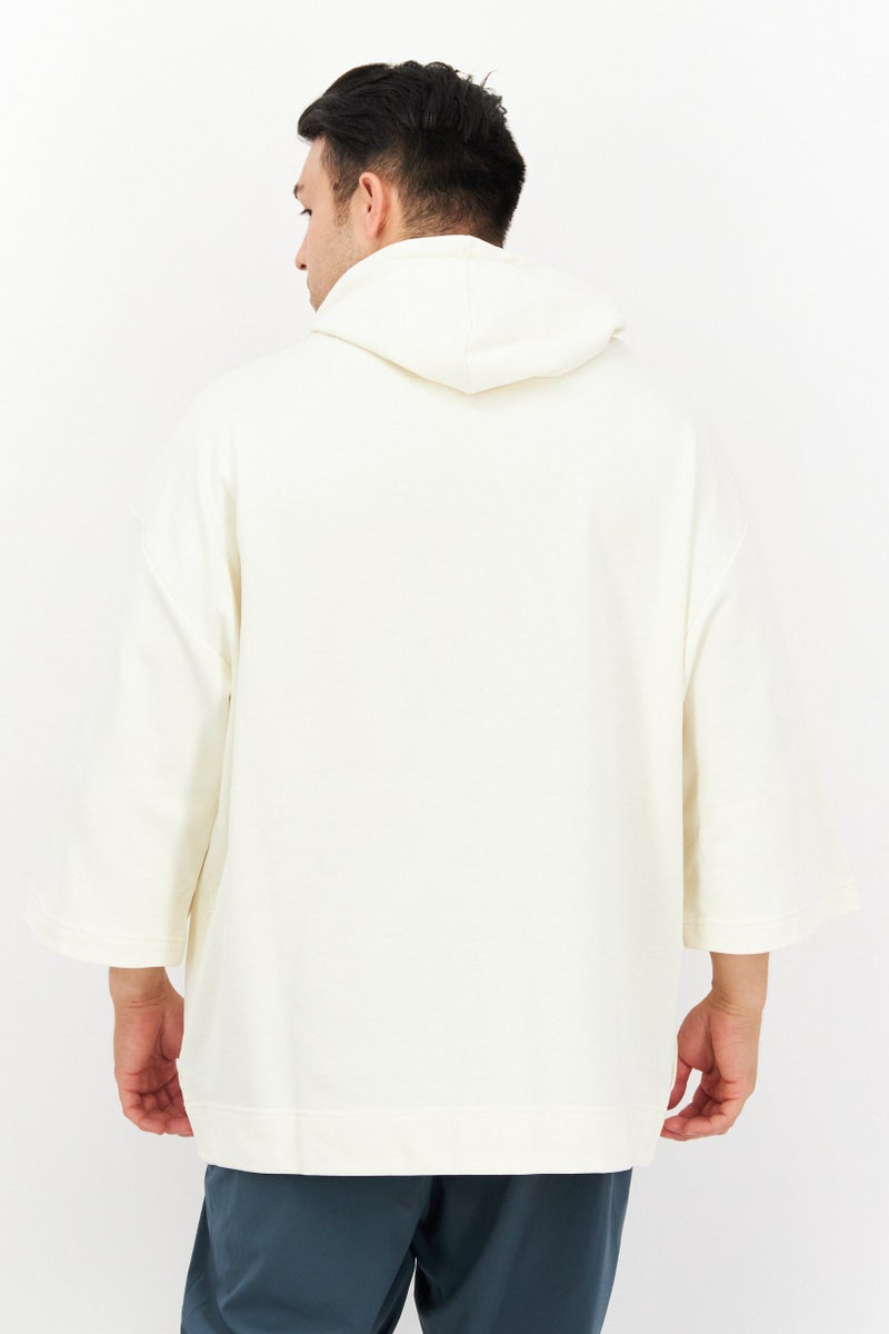 FILA Men Sportswear Fit Training Hoodie, Cream - Image 2