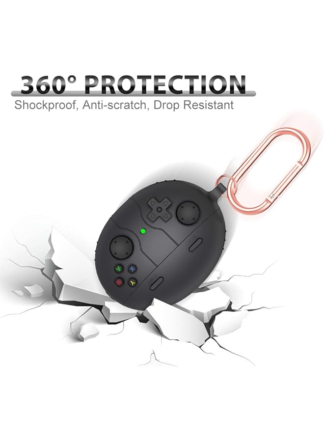 إيروريكس غطاء حماية لسماعات هواوي فري بادز 5I، جراب رائع على شكل وحدة تحكم ألعاب الفيديو، جراب ناعم من السيليكون المقاوم للخدش والصدمات مع سلسلة مفاتيح لجراب هواوي فري بادز 5I - Image 3